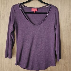 Purple V-Neck Top